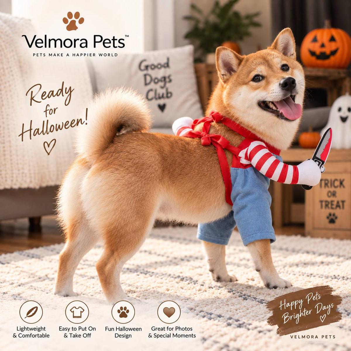Velmora Halloween Doll Dog Costume™