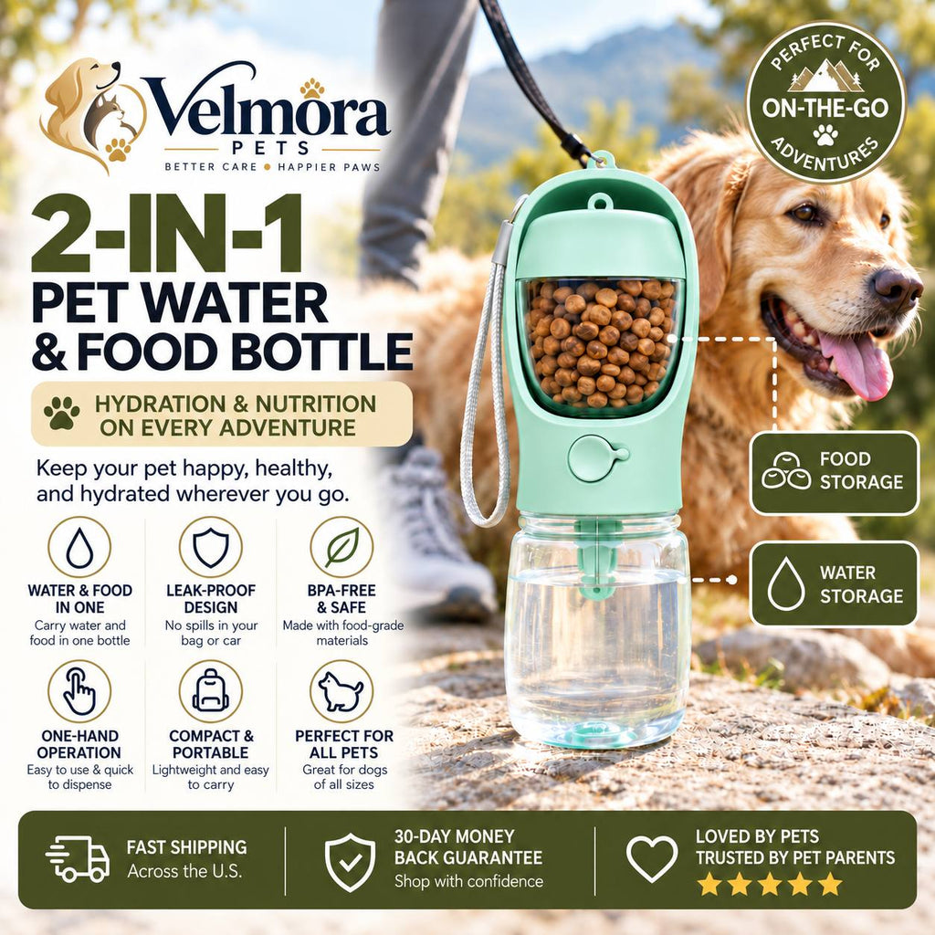 Velmora 2-in-1 Pet Water Bottle™
