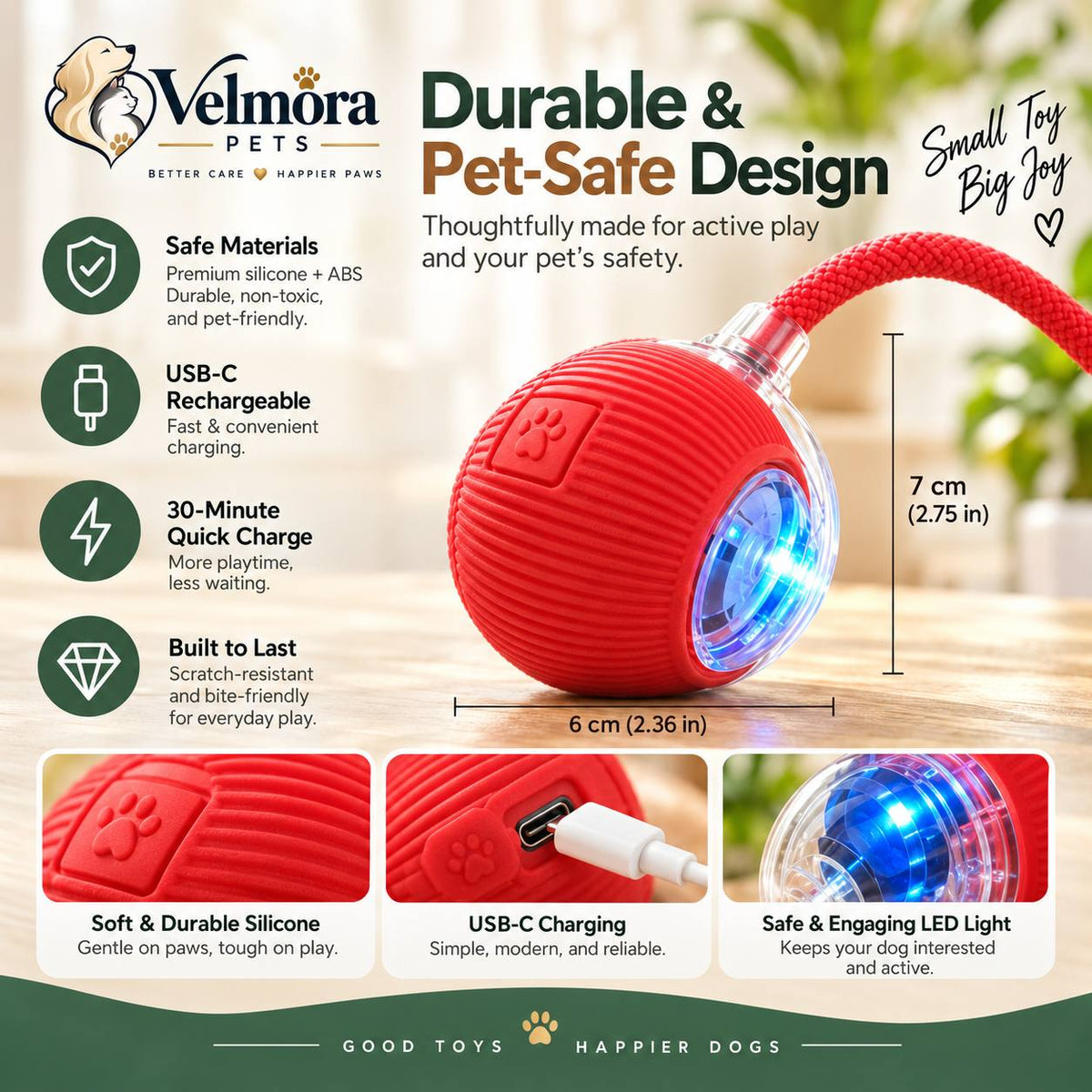 Velmora Smart Interactive Rolling Ball™