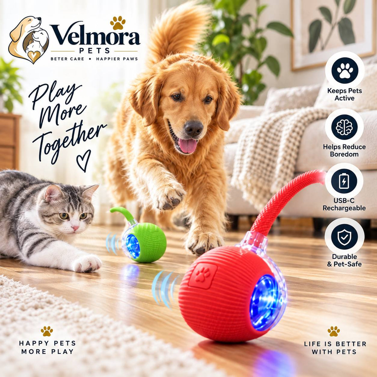 Velmora Smart Interactive Rolling Ball™