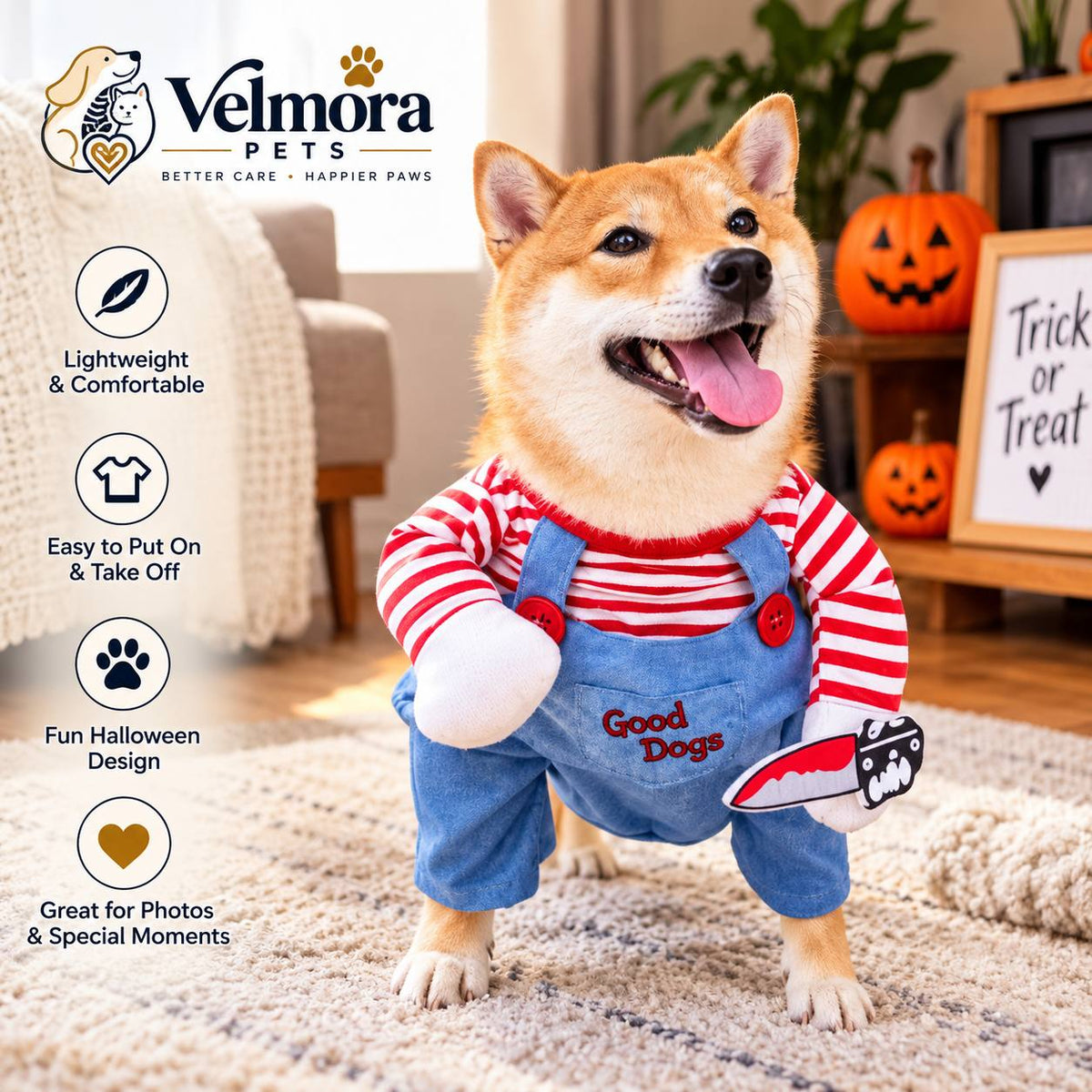 Velmora Halloween Doll Dog Costume™